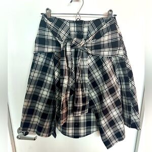 Brand new Derek Lam 10 Crosby Vera Tie Waist Plaid Skirt, size 4
